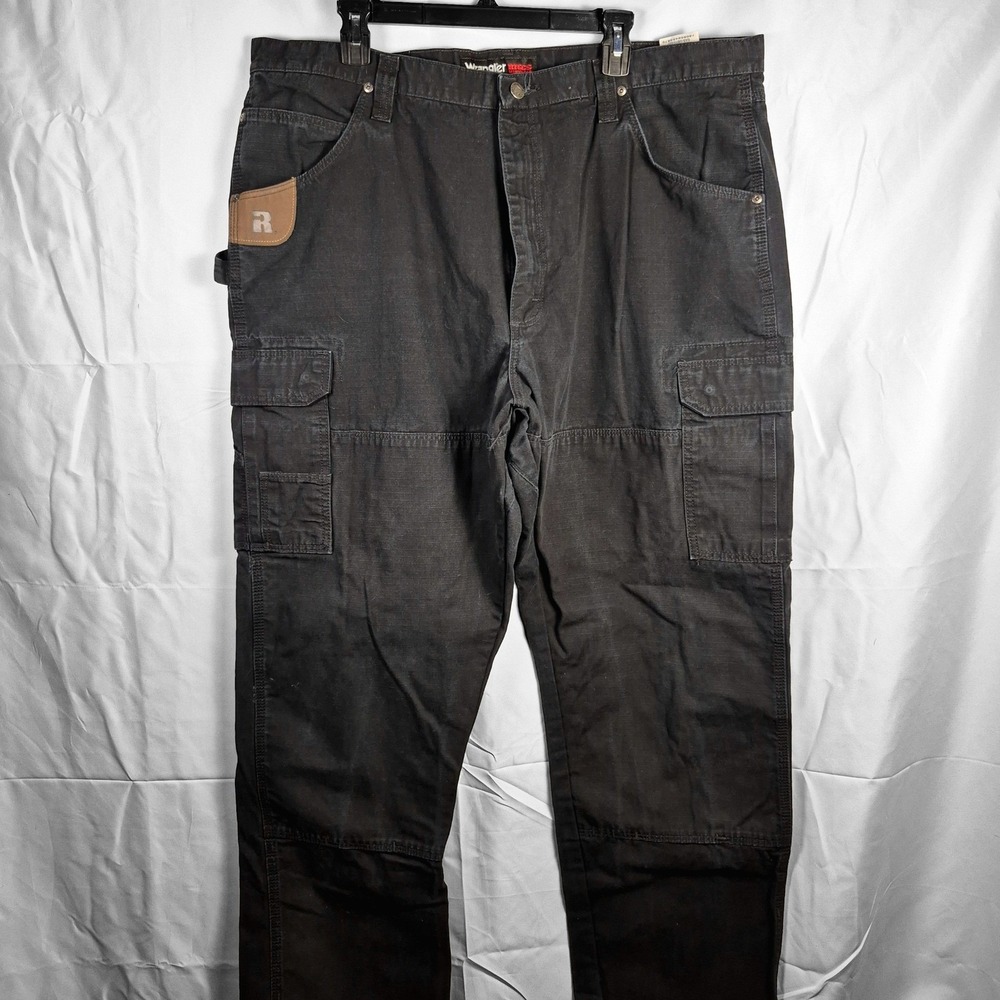 Wrangler‎ RIGGS Workwear Cargo Pants 40x30 Black Ripstop Utility Work